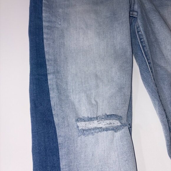 Spanx Distressed Skinny Slimming Jean Pull On Side Stripe Light Wash Blue Size S - Picture 4 of 15
